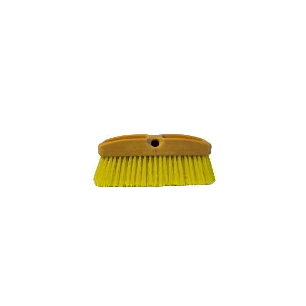 100% Yellow Flagged Brulon bristles: 2 ½” trim with 10” X 2 ½” X 1 ½” polypropylene